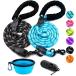 COOYOO 2 Pack Dog Leash 4 FT Heavy Duty - Comfortable Padded Handle - Reflective Dog Leash for Medium Large Dogs with Collapsible Pet Bowl