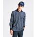  официальный Munsingwear одежда общий рисунок рубашка-поло с длинным рукавом мужской . пот скорость . кондиционер UV cut стрейч Golf MG4FLS81M 24FW