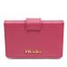 PRADA Prada 1MC211 QWA F0505 PEONIA SAFFIANO METAL футляр для карточек аккордеон модель зажим застежка 