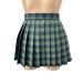 [ сделано в Японии ] school плиссировать проверка юбка ( зеленый × темно-синий × красный )*W60~85/ длина 30cm/ длина 40cm
