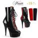 Pleaser �v���[�U�[ �V���[�g�u�[�c ���� 15cm �q�[�� �� �u���b�N �� ���b�h �u�[�c�T���_�� �G�i���� ���f�B�[�X �n�C�q�[�� �I�[�v���g�D �҂ݏグ �C ���
