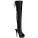 Pleaser �v���[�U�[ �j�[�n�C �T�C�n�C �����O ���� 15 cm �q�[�� �u�[�c�T���_�� ���[�X�A�b�v �҂ݏグ �X�g���b�` �� �u���b�N ����� �傫���T�C�Y ���
