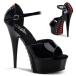 Pleaser �v���[�U�[ ���� �T���_�� 15 cm �q�[�� �� �u���b�N �G�i���� �� ���b�h ���[�X�A�b�v �X�g���b�v �n�C�q�[�� �L���o �q�[�� �傫���T�C�Y �C ���