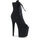 Pleaser �v���[�U�[ 20cm �q�[�� �V���[�g�u�[�c ���� �� �u���b�N �t�F�C�N�X�G�[�h �҂ݏグ ���[�X�A�b�v �傫���T�C�Y �n�C�q�[�� �I�[�v���g�D ���