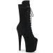 Pleaser �v���[�U�[ �V���[�g�u�[�c ���� 20cm �q�[�� �u�[�e�B �� �u���b�N �t�F�C�N�X�E�F�[�h ���� ������ �n�C�q�[�� ���[�X�A�b�v �傫���T�C�Y ���