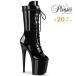 Pleaser �v���[�U�[ �V���[�g�u�[�c ���� 20cm �q�[�� �u�[�e�B �� �u���b�N �G�i���� �T�C�h�W�b�p�[ ������ �n�C�q�[�� ���[�X�A�b�v �傫���T�C�Y ���[ ���