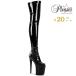 Pleaser �v���[�U�[ �j�[�n�C�u�[�c �T�C�n�C�u�[�c �I�[�o�[�j�[�u�[�c ���� 20cm �q�[�� �� �u���b�N �G�i���� �X�g���b�` �n�C�q�[�� �s���q�[�� ���[ ���