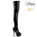 Pleaser �v���[�U�[ �j�[�n�C�u�[�c �T�C�n�C�u�[�c ���� 15 cm �q�[�� �� �u���b�N �G�i���� �I�[�o�[�j�[�u�[�c �n�C�q�[�� ���f�B�[�X �����Y ��� ���[