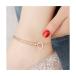  white anklet zircon Gold ring double ring stamp double chain 