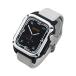 エレコム Apple Watch (アップルウォッチ) ケース バンパー 45mm [Apple Watch 8 7 対応] ZEROSHOCK 耐衝撃 衝撃吸収 ECG機能 心電図機能 対応 シルバー AW-21AB