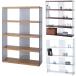  glass shelf wide type Brown white natural W=122×D=31.5×H=149cm glass. frame . one rank on. modern interior . production.