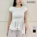 SALE10%OFF Snidel SNIDEL tops 26 весна лето оборка Layered вязаный тянуть over средний длина короткий рукав комплект item топ swnt262095
