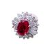 [. талант головной офис ]Non Brand non бренд * с одной стороны только Pt900 0.37ct рубин бриллиант серьги Pt900 платина женский DH82115