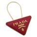 [. талант головной офис ]PRADA Prada треугольник Logo сумка очарование очарование metal красный женский DH85054