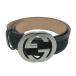 [. талант головной офис ]GUCCI Gucci Inter locking #90 114876 ремень парусина оттенок черного мужской DH92229