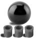 KIMISS gearshift knob, car all-purpose manual made of metal knob gearshift head circle ball form ((Black))