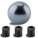 KIMISS gearshift knob, car all-purpose manual made of metal knob gearshift head circle ball form ((Titanium))