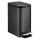  waste basket cover attaching pedal type 6L stylish slim trash can made of stainless steel sound less air-tigh toilet / bus room / kitchen / living room for ( black )