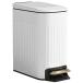  waste basket cover attaching pedal type 6L slim trash can made of stainless steel sound less air-tigh fingerprint prevention toilet / bus room / kitchen / living room for ( white )