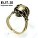  Gold head перчатка Skull кольцо латунный латунь подлинный ...(skull ring череп .....)[ring-757-RB112THM]