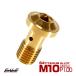  банджо болт M10 P1.00 titanium тормозная магистраль Gold звездообразный JA266