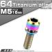 チタンボルト M5 16mm P0.8 キャップボルト 六角穴 ワッシャー付き 虹色 焼きチタン色 JA310