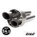  bike all-purpose 54.5mm dual pipe muffler inner silencer end baffle silencing vessel stainless steel exhaust sound suppression long model custom parts S-1002L