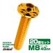 20�Z�b�g SUS304 �X�e�����X�� �t�����W�t�� �{�^���{���g M8�~40mm P1.25 �Z�p��  �S�[���h �X�m�[�w�b�h TR0479-20SET