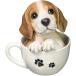 Восток камень . собака орнамент ( Beagle ) 14082 чай примерно 13×11.5×14cm