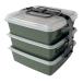  Pal mart T-world G.STYLE уличный compact ланч box L 3 уровень хаки 073835 24.9×22.7×H22cm