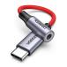 UGREEN USB C to 3.5mm слуховай аппарат конверсионный адаптор 24bit/96KHz TRRS/4 высшее серебряный / красный. ткань 