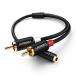 UGREEN RCA кабель 3.5mm( женский ) - 2RCA( мужской ) стерео Mini штекер изменение кабель множественный защита позолоченный терминал стерео o