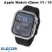 ���쥳�� ELECOM Apple Watch 42mm Series 11 / 10 �ե륫�С������� �ץ�ߥ��६�饹 ��Ʃ�� ���ꥢ AW-25BFCGCR