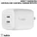 BELKIN �٥륭�� BoostCharge Pro USB Type-C 2�ݡ��� ����65W PPS / PD�б� ����GaN ��®���Ŵ� �޾����ץ饰 �ۥ磻�� WCH013dqWH