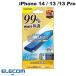 쥳 ELECOM iPhone 14 / 13 / 13 Pro 饹ե СΨ99% Ʃ ֥롼饤ȥå PM-A22AFLKGGBL ͥݥ