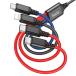 JTT hoco X76 4in1�����֥� USB Type-Cx2 / iOSLightning / microUSB 1.0m �֥�å�/��å�/�֥롼 3���顼  X76-4IN1-TCX2-3C