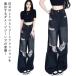  Denim брюки женский повреждение Denim широкий брюки джинсы ji- хлеб свободно длинные брюки свободно повреждение обработка модный весна лето осень низ 