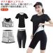  бесплатная доставка супер departure пот женский костюм-сауна фитнес спорт одежда верх и низ в комплекте рубашка с коротким рукавом . минут длина брюки майка три минут длина брюки 2 позиций комплект 