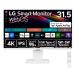 LG electronics (LG) 32U830SA-W webOS установка 31.5 дюймовый 4K LG Smart Monitor IPS дисплей монитор 