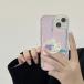  смартфон кейс iphone14 кейс Корея iphone13 кейс iphone12 кейс мобильный ke-siphone15 кейс силикон рукоятка подставка прозрачный Aurora женский 