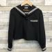 [ rank B] sailor suit 165A ELLE black slim Silhouette stretch wool 50% outer garment junior high school student high school student woman uniform used school uniform used uniform 