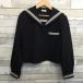  rank C sailor suit 170A ELLE black slim Silhouette stretch wool 50% outer garment junior high school student high school student woman uniform used school uniform used uniform 