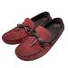 LOUIS VUITTON Louis Vuitton обувь Loafer обувь для вождения Logo замша кожа Brown бордо [ размер 7 ( примерно 26cm)]