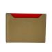 CELINE Celine 10781 футляр для карточек чехол для пропуска compact Logo кожа бежевый красный 