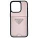  Prada iPhone 15 PRO кейс смартфон кейс iPhone кейс safia-no кожа треугольник Logo треугольник розовый 1ZH162 PRADA