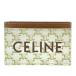 CELINE Celine футляр для карточек чехол для пропуска compact Trio mf Logo кожа слоновая кость Brown 