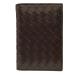  Bottega Veneta сетка футляр для карточек чехол для пропуска футляр для визитных карточек складывающийся пополам compact кожа Brown 113998 BOTTEGA VENETA