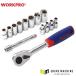 [3 месяц. товары по специальной цене ] Work Pro 1/4DR гнездовой ключ комплект 4-13mm 14PC (WP202556)(6914280005843) WORKPRO