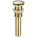 Cienica bus room drain, yellow copper. drainage ., drain stopper. pop up, overflow. not drain, Gold, BW03J-1