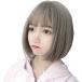  Short Bob парик распорка парик парик передний ..... воздух чувство парик маленький лицо Bob женский женский волокно волосы серый серый 
